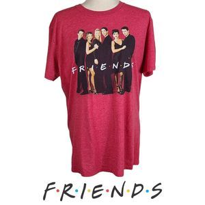 Friends Televsion Series Retro 90's Unisex Graphic Faded Red Tee Size Large